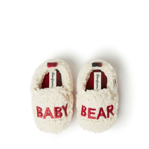 Dearfoams Kids Buffalo Check Baby Bear Closed Back Slipper