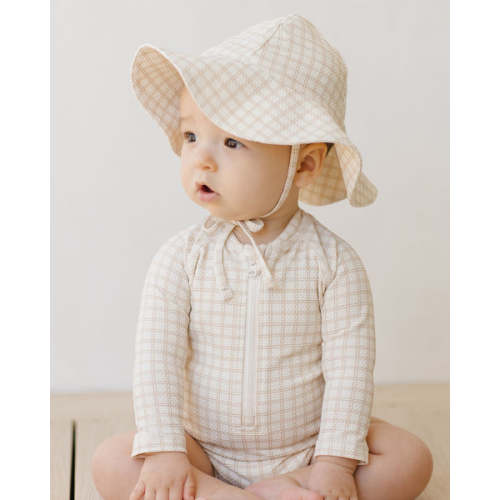 Quincy Mae Sun Hat ~ Oat Check | Wee Mondine