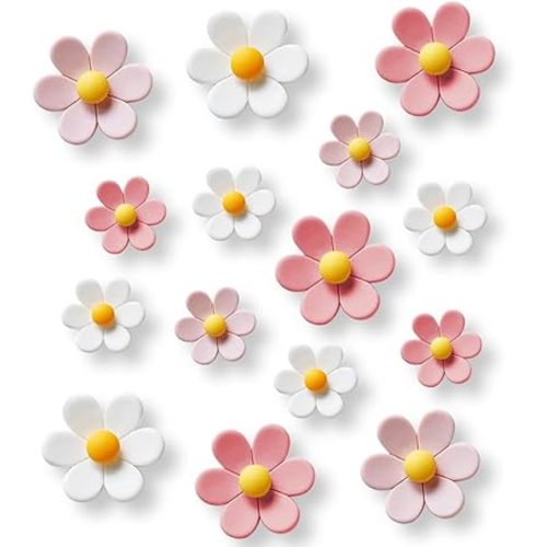 18 pcs - Cute Flower Magnet, Girl Pink Magnet for Fridge and Locker, Whiteboard, and Decoration(18 pcs - Flower-Pink