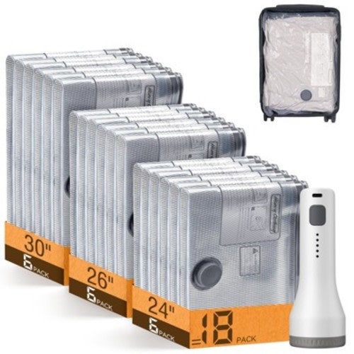 Vacuum Storage Bags with Air Pump for Clothes Bedding and Closet Organization,18 Bags