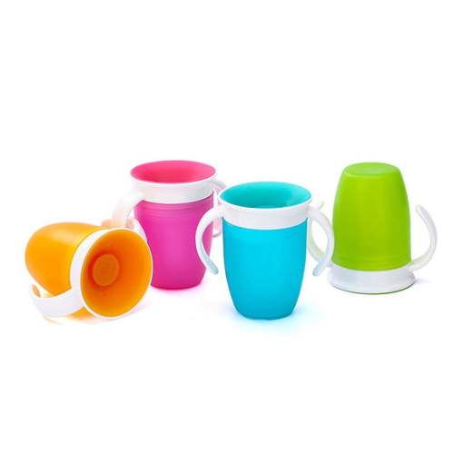 Baby Cups, Baby Cups 6-12 Months, 360 Transition Training Cup for Kids No Spill Trainer Cup with Two Handles for Infant Baby(Blue)