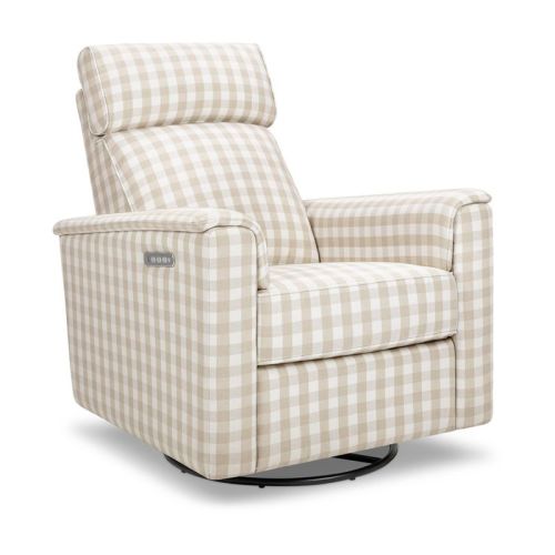 Namesake Willa Pro Power Glider Recliner w/ Power Lumbar - Tan Gingham