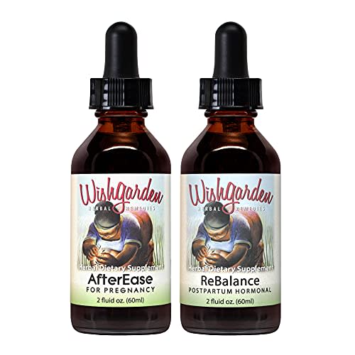 AfterEase Postpartum Contraction Drops + ReBalance Postpartum Hormone Level Support (2-2oz Bundle)