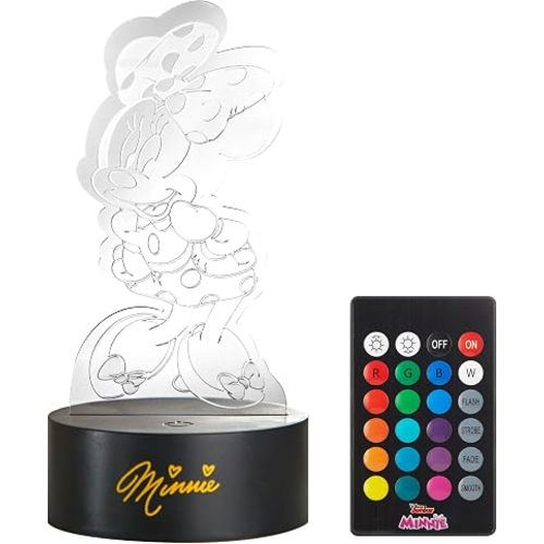 Idea Nuova Disney Minnie Mouse 3D Acrylic LED Illusion Lamp