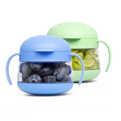 Ubbi Tweat Snack Container - COLORS: Polaris Blue & Sugar Snap Green