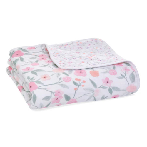 Floral Cotton Muslin Baby Blanket | aden + anais