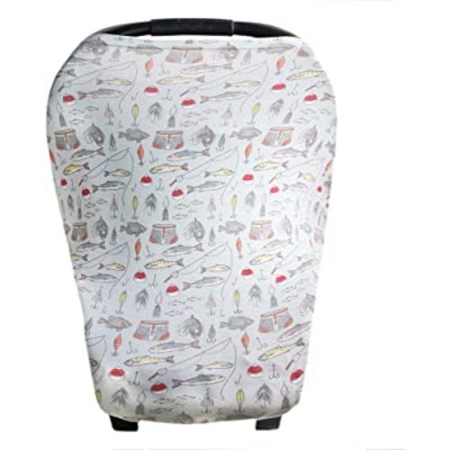 Copper Pearl Multi-Use Cover: Car Seat Covers, Nursing Cover, and Stroller Cover for Sun - Stretchy Fabric, All-Season Use, Stylish Designs, Easy Access for Moms - Trout
