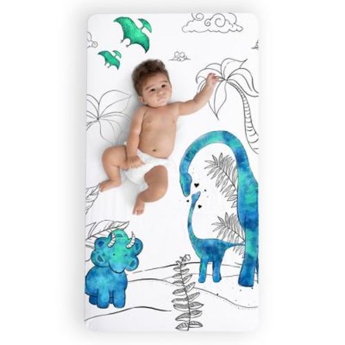 JumpOff Jo - 100% Cotton Fitted Crib Sheet, Super Soft, for Standard Crib Mattresses and Toddler Beds