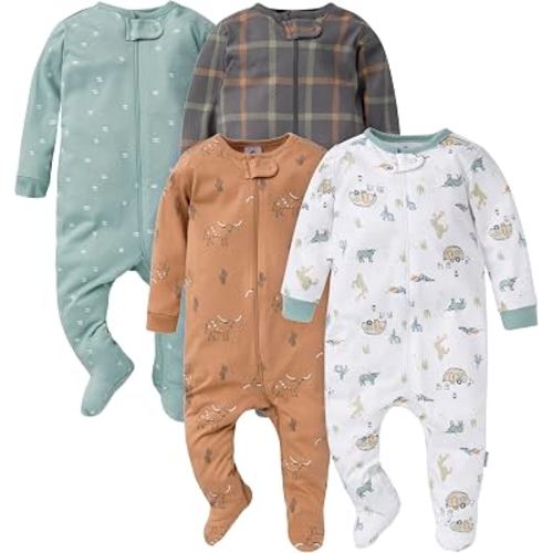 Gerber Baby Boys' 4 Pack Sleep 'N Play Footie