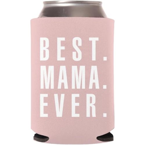 Best Mama Ever, Best Papa Ever Can Coolers, Mom Dad Can Coolies, Funny Can Sleeves Insulator, Gifts for Mom, Gifts for Dad, Funny Gifts for Mom & Dad, Gifts for Parents (Best Mama Ever, Pink)
