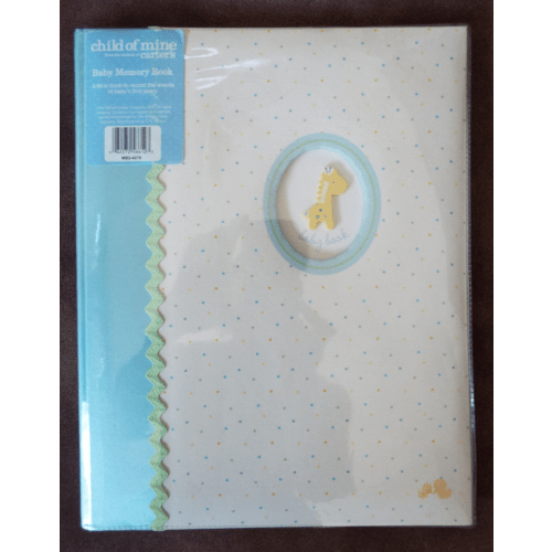 Carters Child of Mine Yellow Blue Giraffe Baby Memory Book Vtg 2006 Unisex