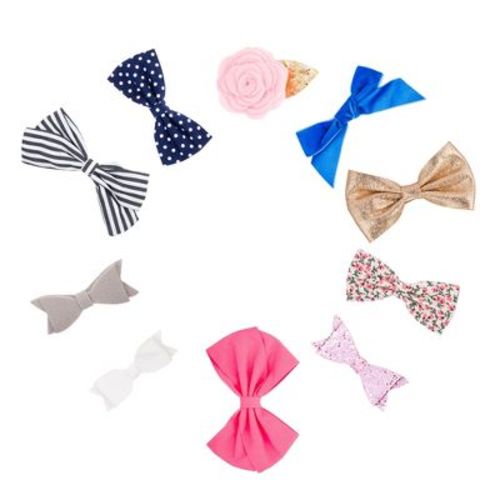 Parker Baby Girl Bows Clips, Assorted 10 Pack of Hair Accessories for Girls -"The Essentials Set"
