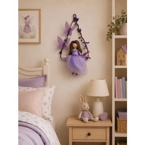 Needle Felted Fairy Nursery Mobile | Kids Room & Playroom Decor | Whimsical Newborn Baby Girl Gift | Fairy Nursery Decor