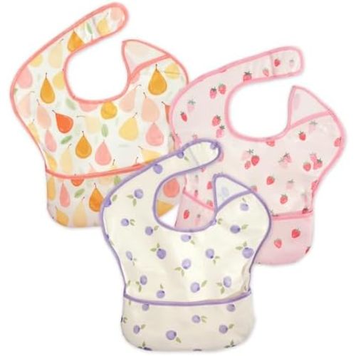 3-Pack Waterproof Baby Bibs for Eating - Lightweight Feeding Bibs, Mess Proof, Baby Essential Must Have for Eating