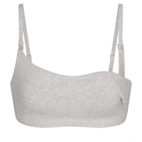 COTTON JERSEY MATERNITY NURSING SCOOP BRALETTE 2-PACK | LIGHT HEATHER GREY | SKIMS