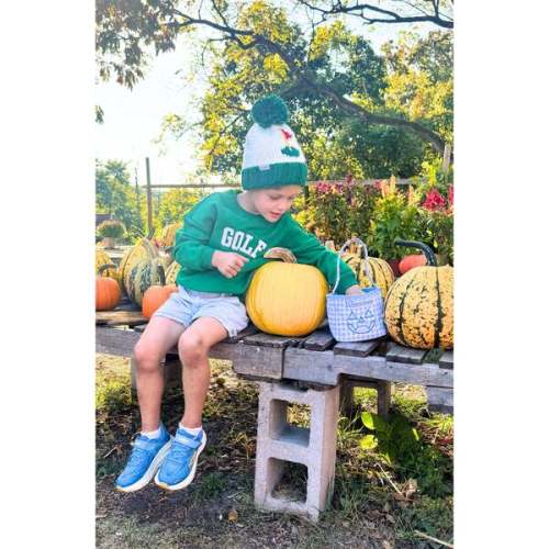 Golf Flag Bobble Hat/Mittens Bundle, Green - Bits & Bows | Maisonette