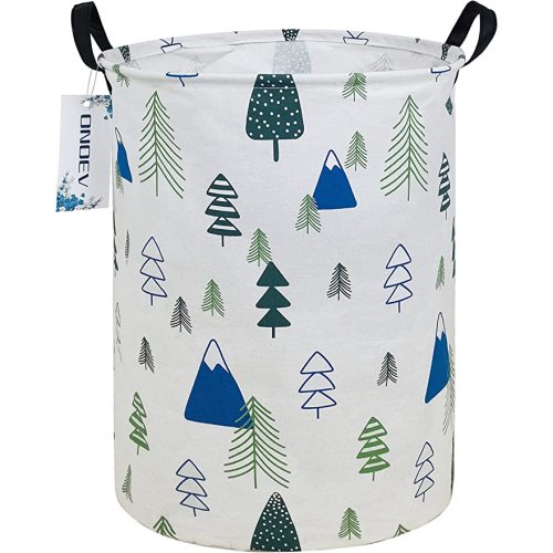Round Forest Laundry Hamper Waterproof Fabric Home Storage