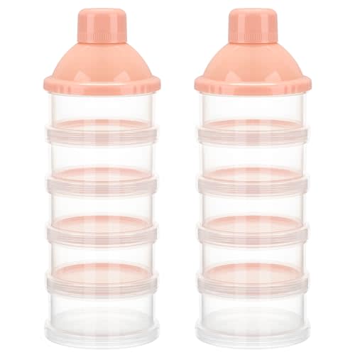Accmor Formula Dispenser On The Go, 5 Compartments Stackable Formula Container for Travel, Baby Milk Powder Kids Snack Container, BPA Free