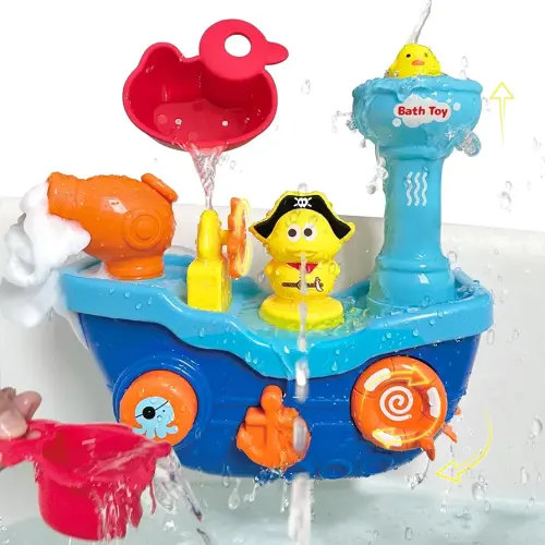 Interactive Bath Toy Duck Boat Baby Bathtub Toys for Toddlers 1-3,Toddlers Bathtub Toys for Kids Ages 4-8 for Girl boy