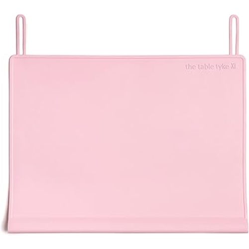 The Table Tyke Table Tyke Placemat XL Silicone Baby Placemat with Teething Edge Bumper - Waterproof Toddler Table Mat for Eating, BPA Free, Dishwasher Safe (Pink)