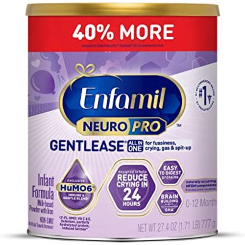 Enfamil NeuroPro Gentlease Baby Formula, Infant Formula Nutrition, Brain and Immune Support with DHA, Proven to Reduce Fussiness, Crying, Gas and Spit-up in 24 Hours, Powder Can, 27.4 Oz