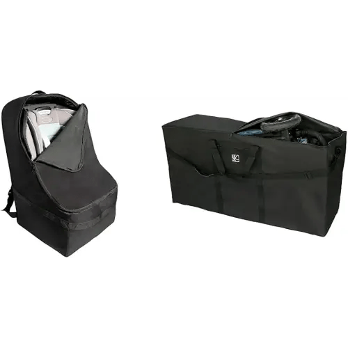 J.L. Childress Ultimate Padded Backpack Car Seat Travel Bag - Thick Padding & Stroller Travel Bag for Single & Double Strollers - Durable and Protective