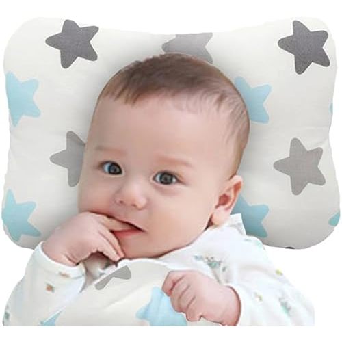 Soft Hypoallergenic Baby Head & Neck Support Organic Cotton Cover Machine Washable (Babystar Blue)