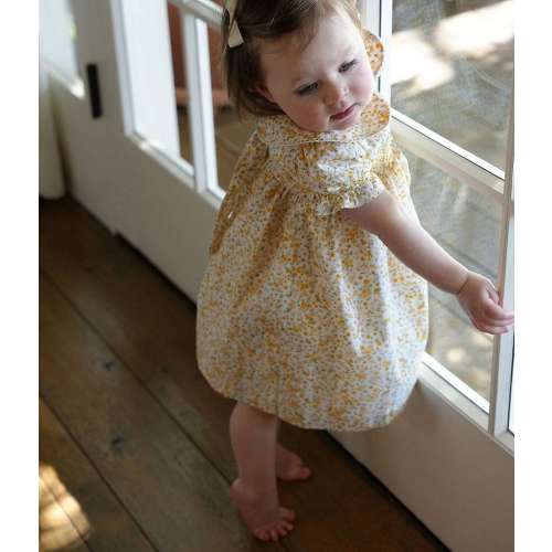 Edgehill Collection x Megan Karp Baby Girls Rosie Floral Peter Pan Collar Smocked Dress