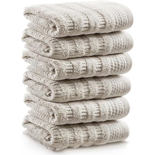 Softerry Pure Organic Cotton Washcloth Set - 100% Soft Cotton - Extra Absorbent and Durable - 500 GSM Quick Dry - Luxury Hotel & Spa Quality - Fade Resistant - Eco Friendly