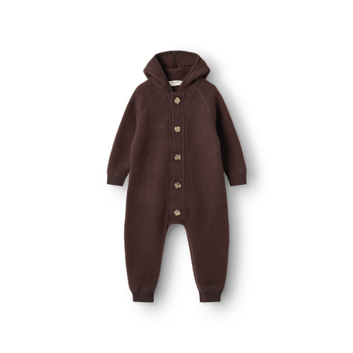 Baby Pramsuit with hood in Coffee - Free shipping - DILLING