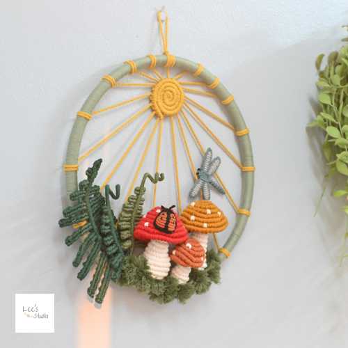 Macrame Mushroom Wall Hanging: Boho Nursery Decor