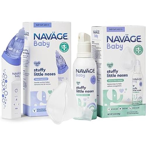 Naväge Baby Bundle: Baby Nasal Aspirator + Micro-Mist Inhaler - Gentle, Pediatrician Endorsed for Baby Congestion & Stuffy Noses