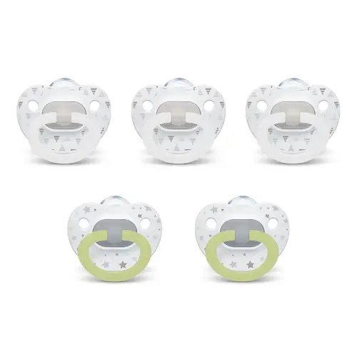 NUK Comfy Orthodontic Pacifiers, Timeless Collection, 0-6 Months, 5 Count