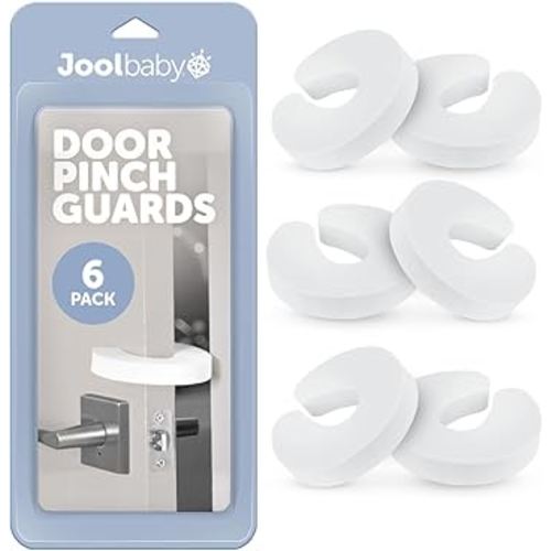 Jool Baby Door Pinch Guards (6 Pack) – Slam Preventer – Babyproof Doors to Avoid Pinched Fingers & Door Slamming, Keep Pets from Getting Locked in