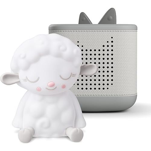 Toniebox 2 Audio Player Bundle for Kids 1+ with Sleepy Sheep Night Light - Moon Gray