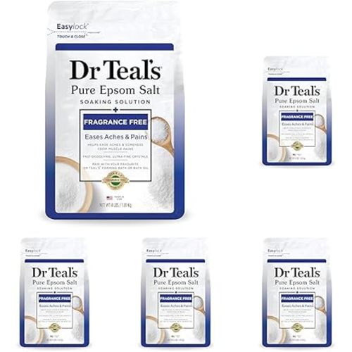 Dr Teal's Epsom Salt Magnesium Soak, Fragrance Free, 4 lbs