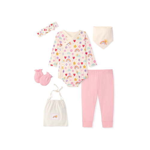 Garanimals Newborn & Baby 100% Cotton Newborn Essentials Set, Sizes Newborn–9M, 5-Piece