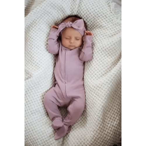 Loved Baby Lavender | Organic Zipper Footie