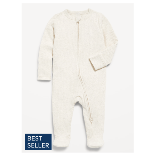 2-Way-Zip Sleep & Play Ribbed Footed One-Piece for Baby | Old Navy