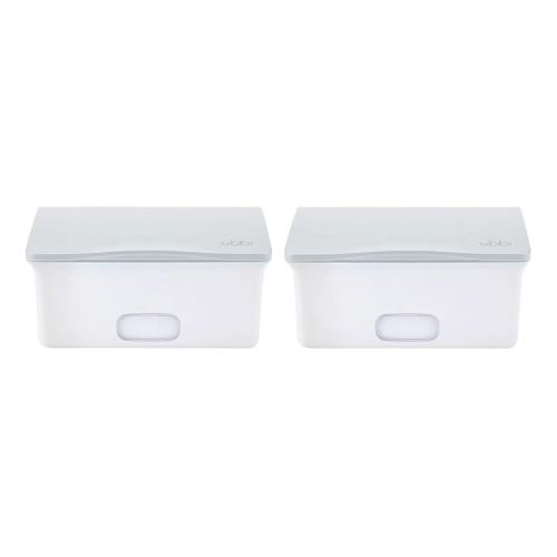 Ubbi Set of 2 Baby Wipes Dispensers with Weighted Plates and Secure Seals, Nursery and Baby Registry Essential to Keep Wipes Fresh and Changing Table Organized, Gray
