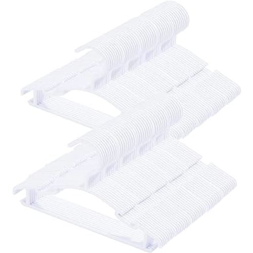 100 Pack White Baby Nursery Closet Hangers, Non-Slip Laundry Infant Pant Hanger for Newborn Clothes Gift, Ultra-Thin Plastic Hanger for Girl Boy Toddler Kid