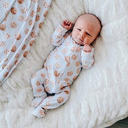 3-6 MO Cookie Crumble Zipper Footie | Caden Lane