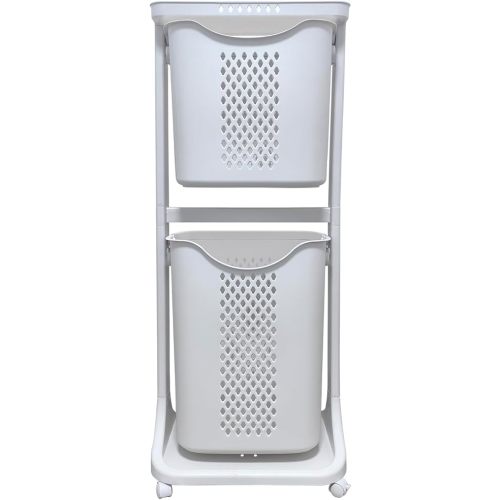 Laundry Basket Bathroom Multi-layer Clothes Storage Basket Household, Simple Kitchen Shelf Fruit Stand (2 Layers)