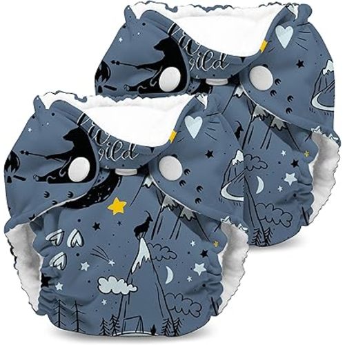 Kanga Care Lil Joey Newborn All in One AIO Cloth Diaper (2pk) Wander 4-12lbs