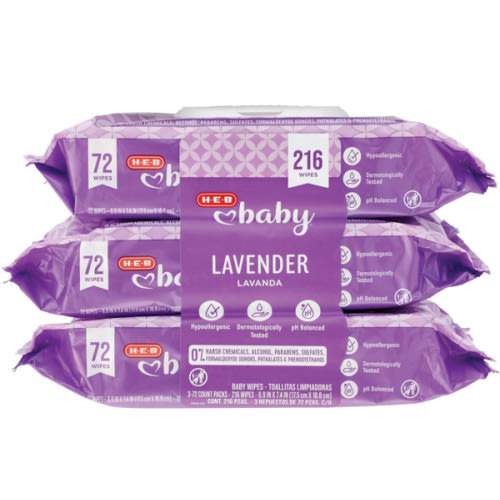 H-E-B baby Wipes, Lavender (100 each)