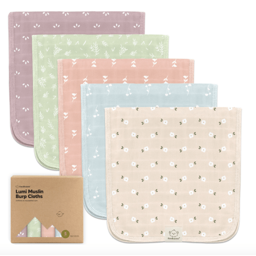 Muslin Burp Cloths- color: Bloom