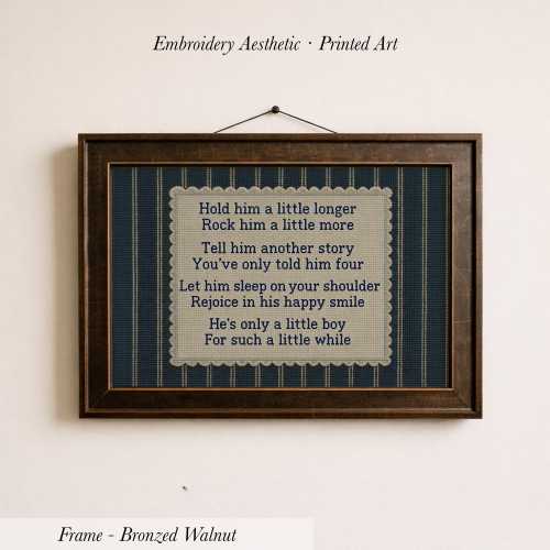 Hold Him a Little Longer Poem Print • Vintage Boy Nursery Wall Art • 1923