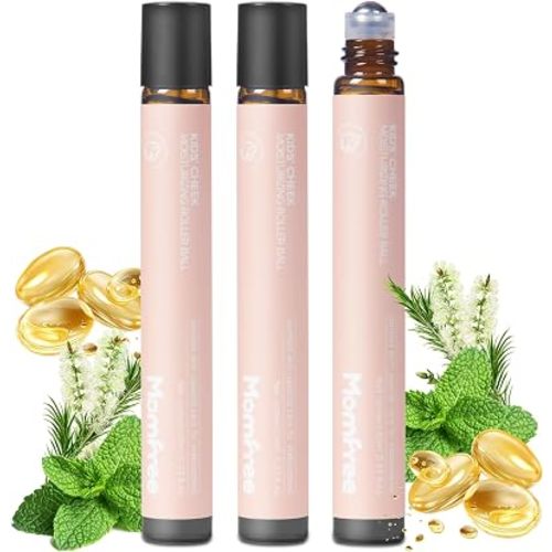 Teething Roller for Babies, 3-Pack Roll-On Applicator with Natural Ingredients, Cooling Comfort for Cheeks, Smooth & Mess-Free, Portable for Home & Travel Use