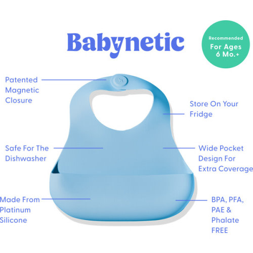 Magnetic Silicone Bib 2-Pack, Blueberry Burst & Kiwi Bliss - Babynetic | Maisonette