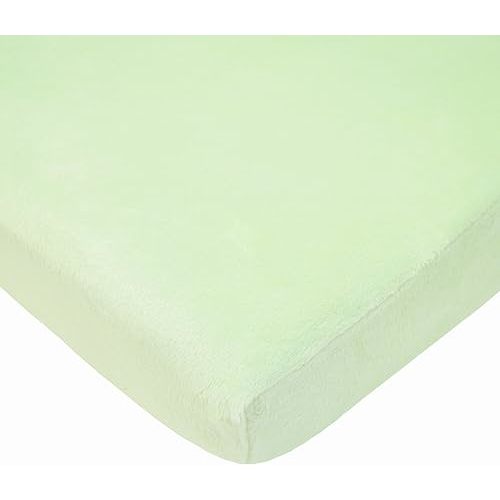 American Baby Company Heavenly Soft Chenille Fitted Mini Crib Sheet 24" x 38", Warm and Cozy Chenille Portable Sheet, Celery, for Boys and Girls, Fits Most Pack N Play Mattresses